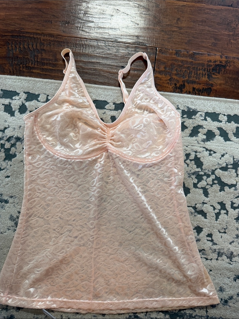 Ruby Ribbon Sheer Lace Camisole Tank Top - Pink